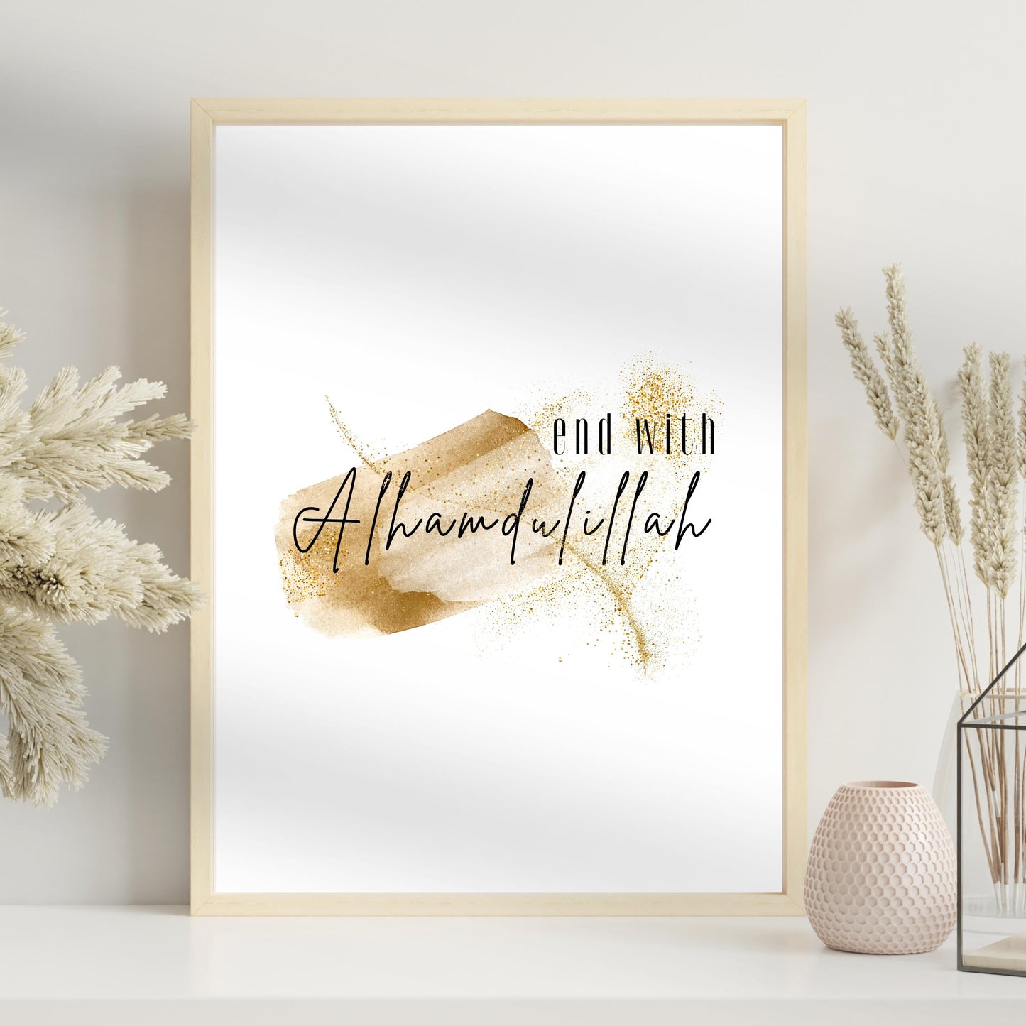 Die Goldene Reihe – 3-Teilig | Poster Set | Bismillah, Inshallah und Alhamdulillah