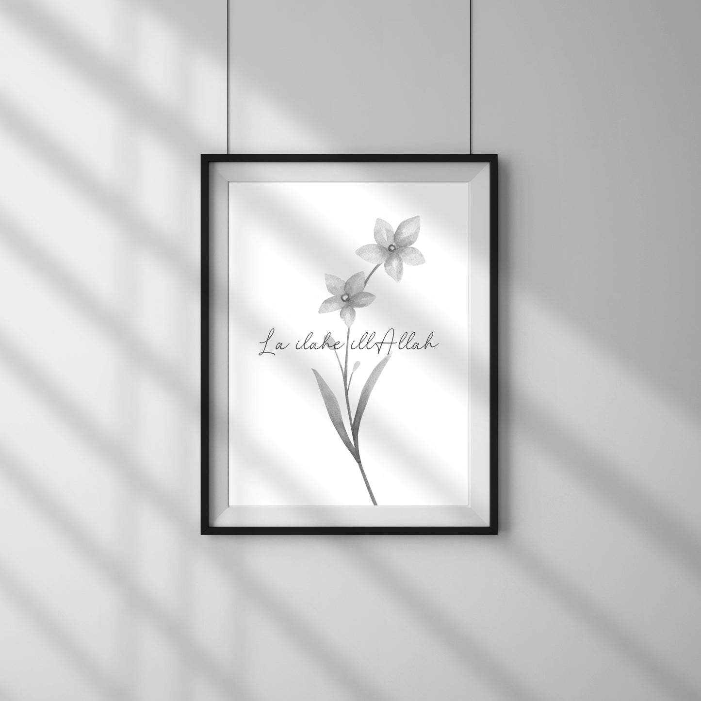 Eleganz des Glaubens - La ilahe illAllah – Schwarz-Weiß Kunstdruck Poster