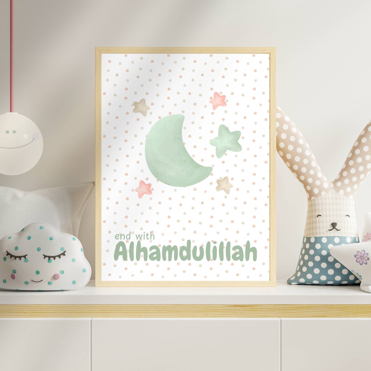 Poster Set | 3-Teilig | Das Boho Kinderzimmer – Bismillah, Inshallah & Alhamdulillah in Pastellfarben