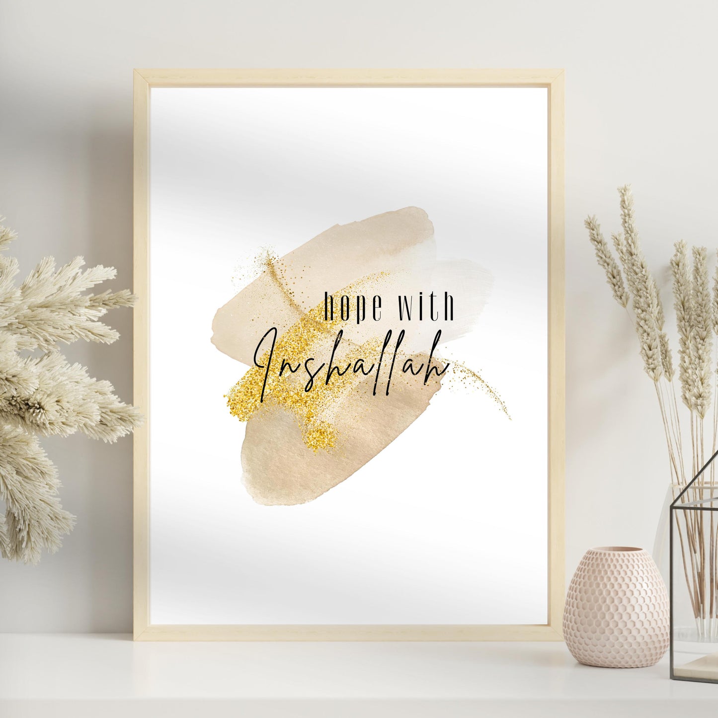 Die Goldene Reihe – 3-Teilig | Poster Set | Bismillah, Inshallah und Alhamdulillah