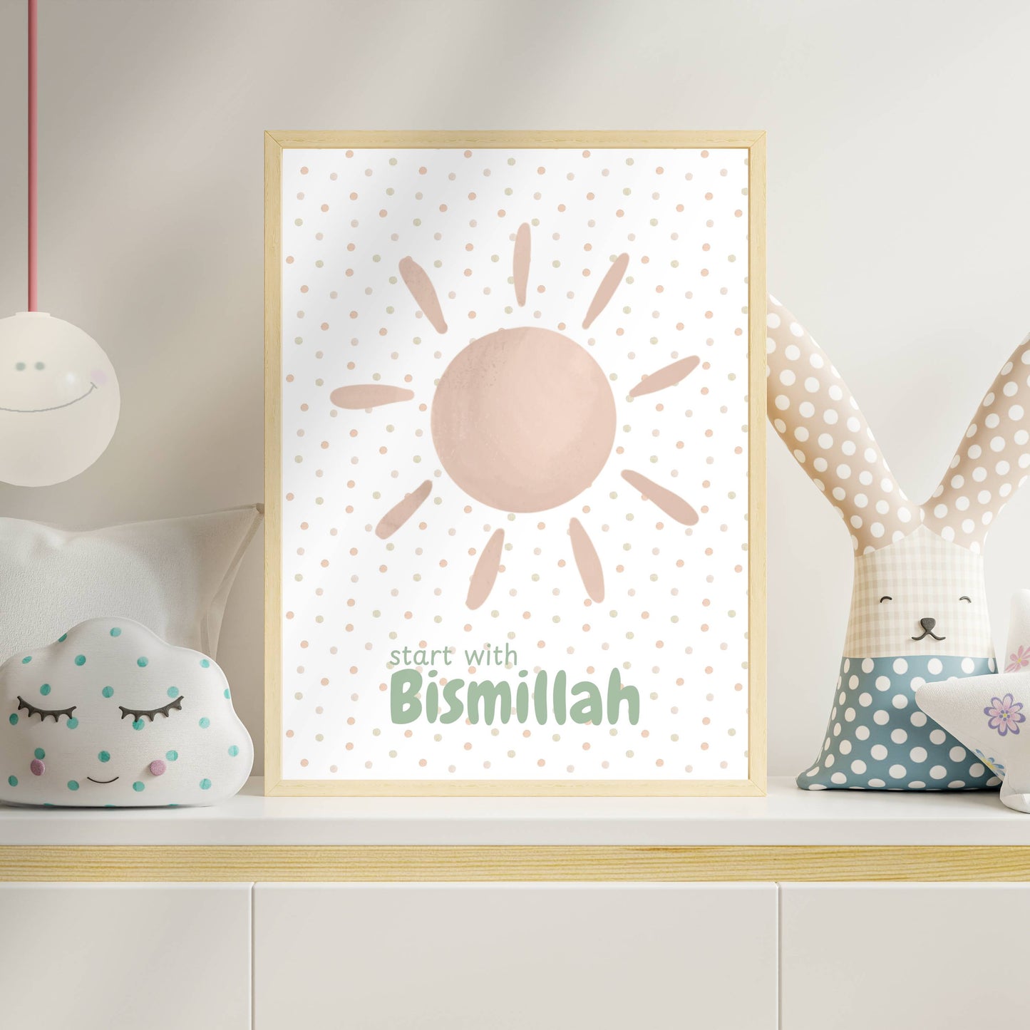 Poster Set | 3-Teilig | Das Boho Kinderzimmer – Bismillah, Inshallah & Alhamdulillah in Pastellfarben
