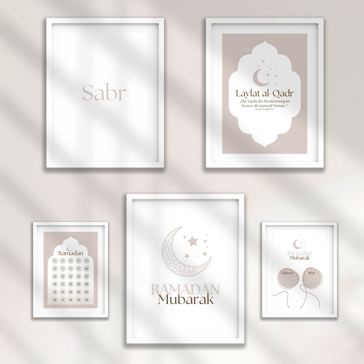 Ramadan-Set: 5 Poster für eine stimmungsvolle Ramadan-Atmosphäre!