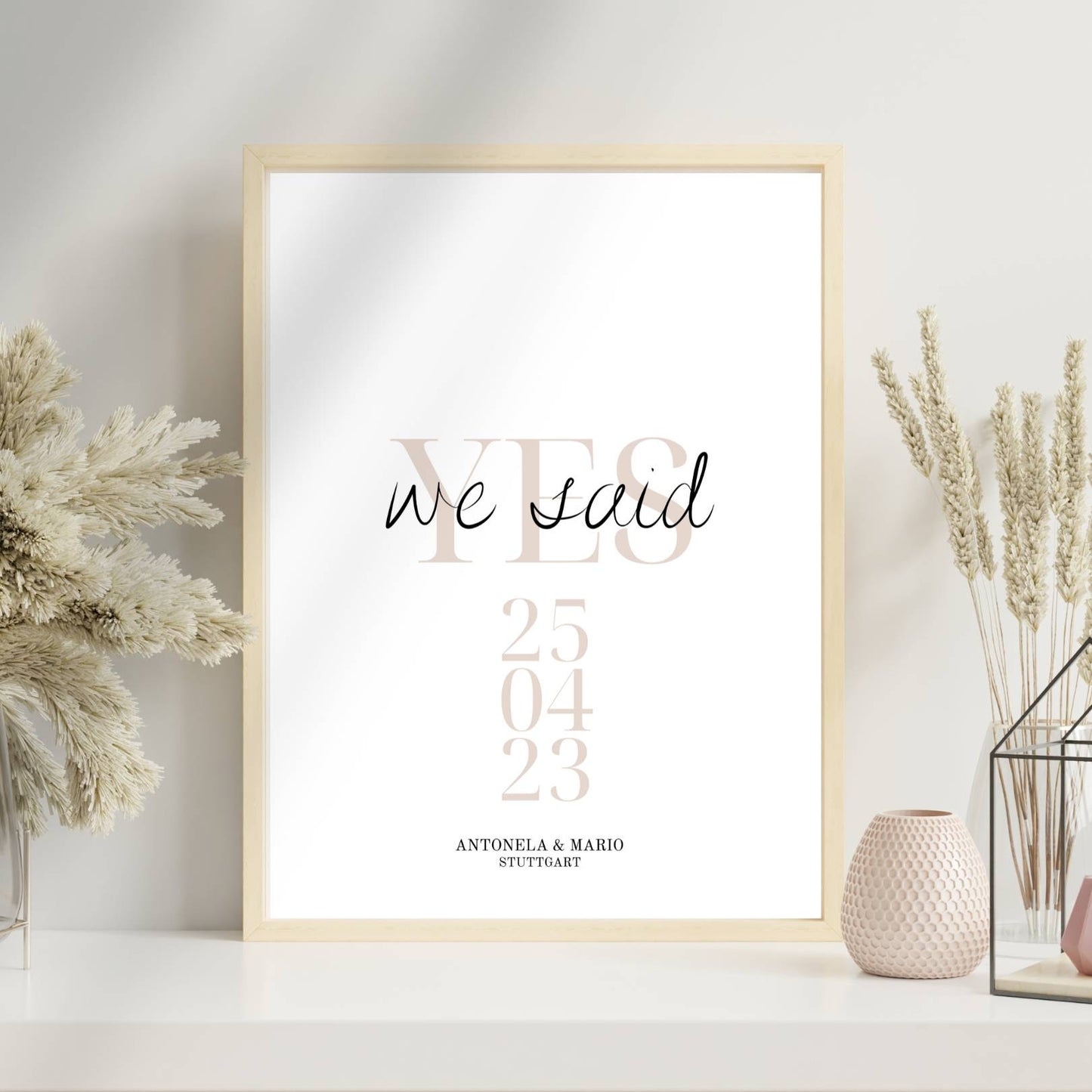 Personalisiertes Hochzeitsposter "Yes - we said" - Standesamt