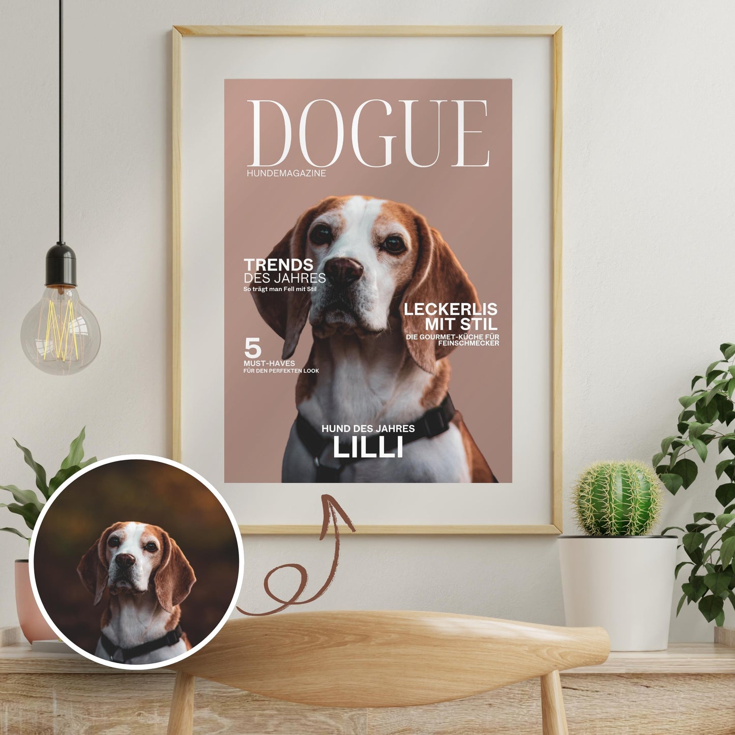 Personalisiertes Hundemagazine DOGUE Poster