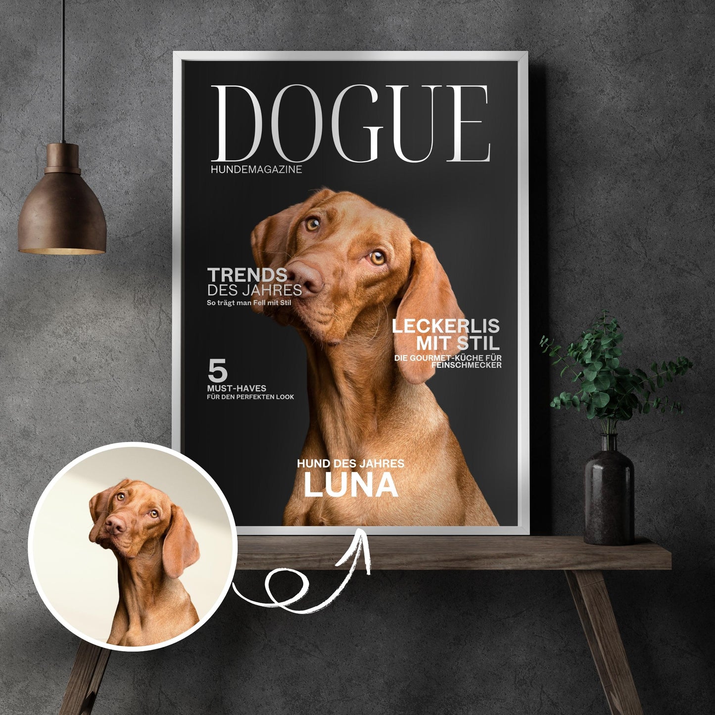 Personalisiertes Hundemagazine DOGUE Poster