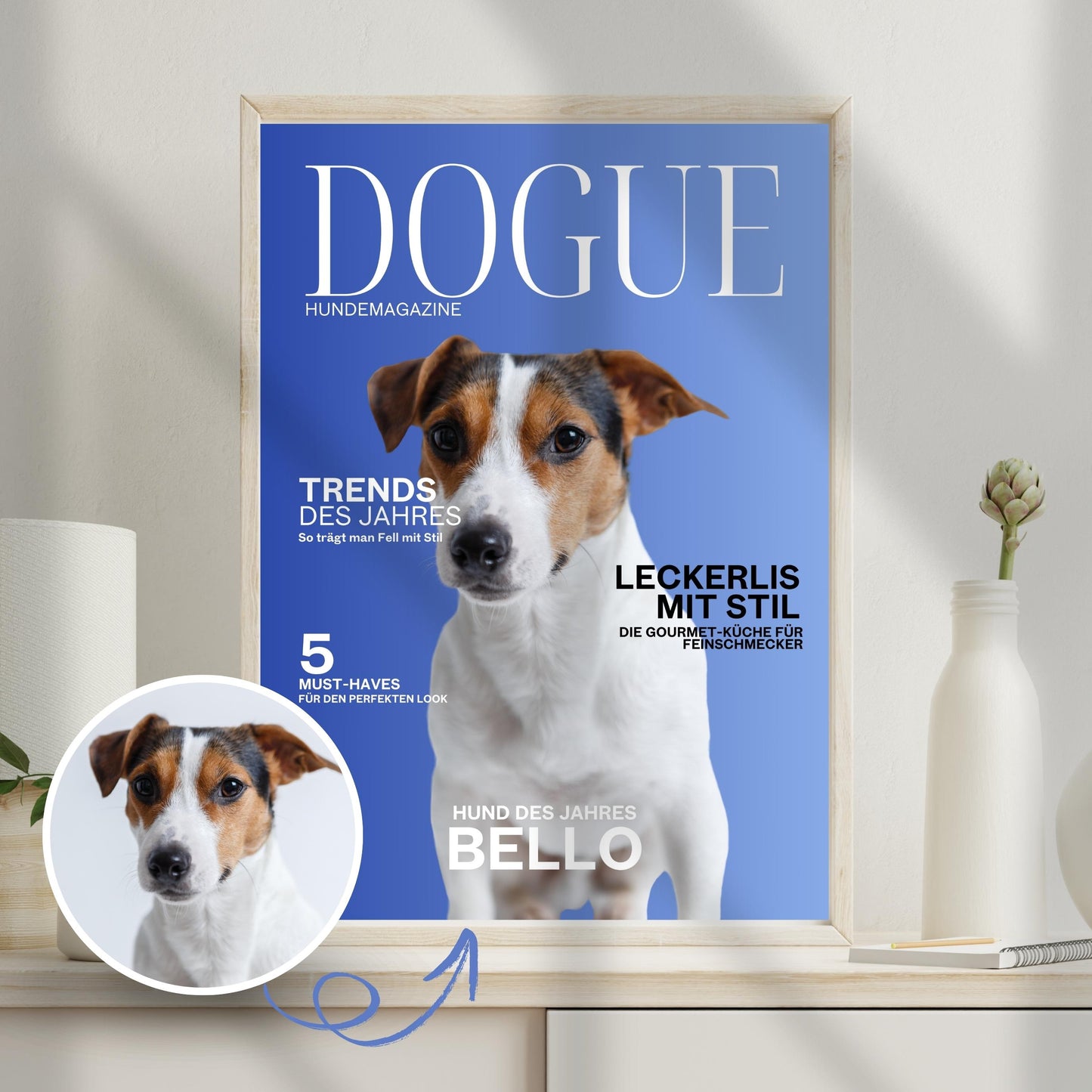 Personalisiertes Hundemagazine DOGUE Poster